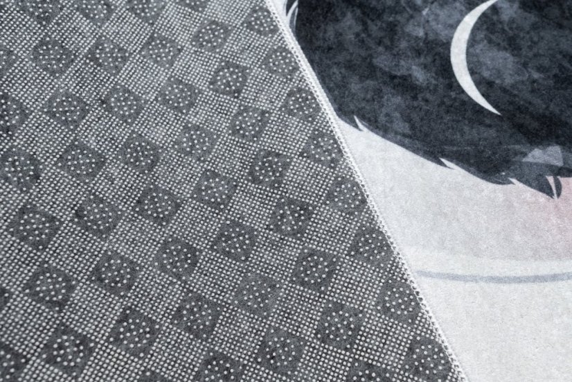 Kinderteppich mit Panda-Motiv auf dem Mond