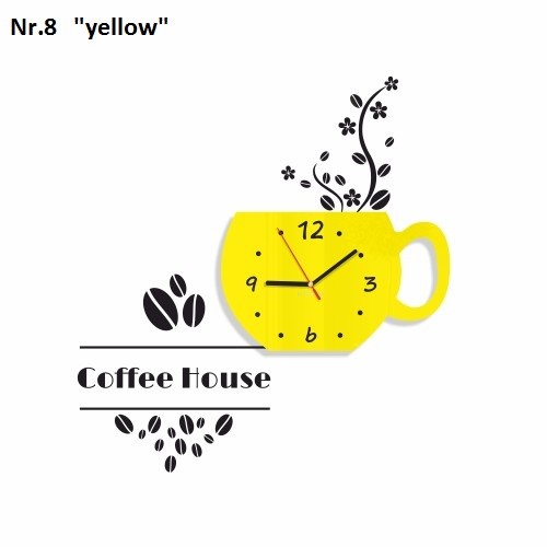 Dekoratív konyhai óra Coffee House - Farba  produktu: Sötét sárga