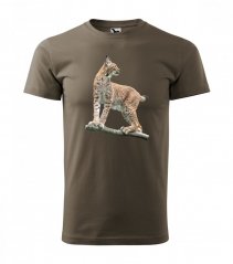 T-shirt da caccia originale con motivo di lince