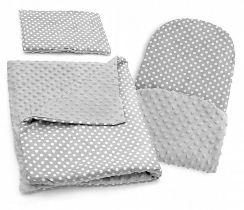 Tappeto per passeggino 5in1 bianco con motivo a foglie