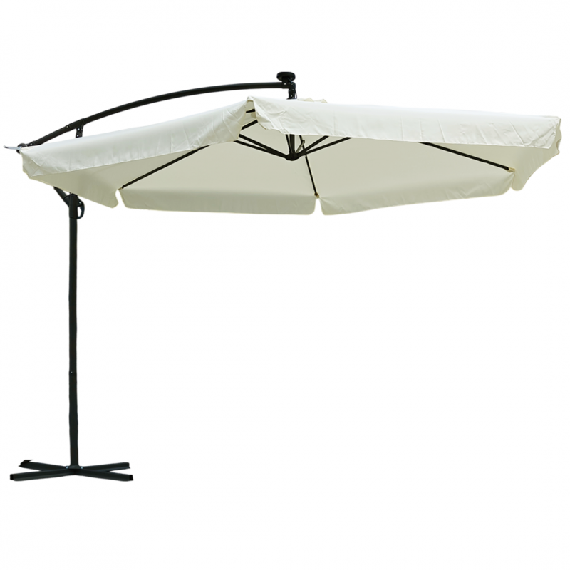 Parasol de grădină 3,5 m cu lumină solară LED - crem, UV50+
