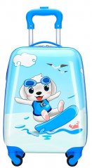 Детски куфар за пътуване син с куче 32 л