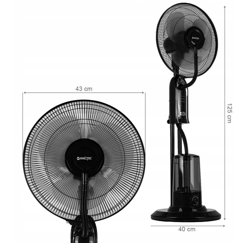 MalTec WATERFALL AROMA podlahový ventilátor černý
