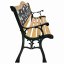 Vrtna klop z motivom vrtnic - 125x52x78 cm, bor