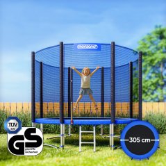 Trampolino da giardino MONZANA con rete di sicurezza e scaletta - 305 cm