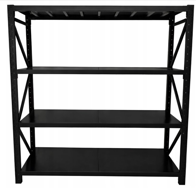 Kovový regál do skladu, garáže a dílny - 800 kg, 4 police