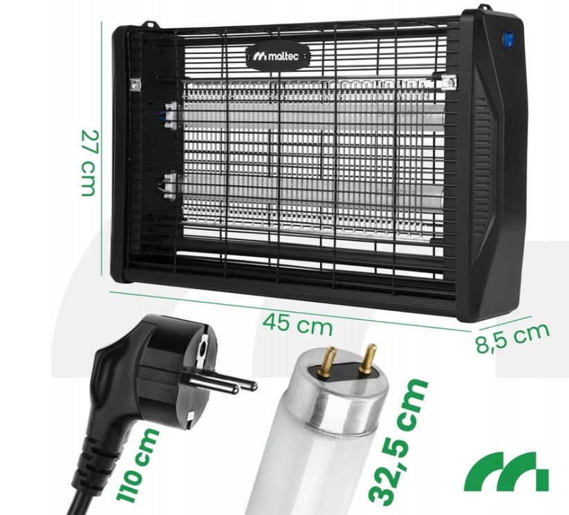 Trappola elettrica per insetti MASTERKILLER20W-BL