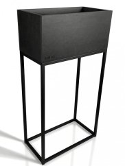 Черна висока метална саксия LOFT FIORINO 42X22X80 см