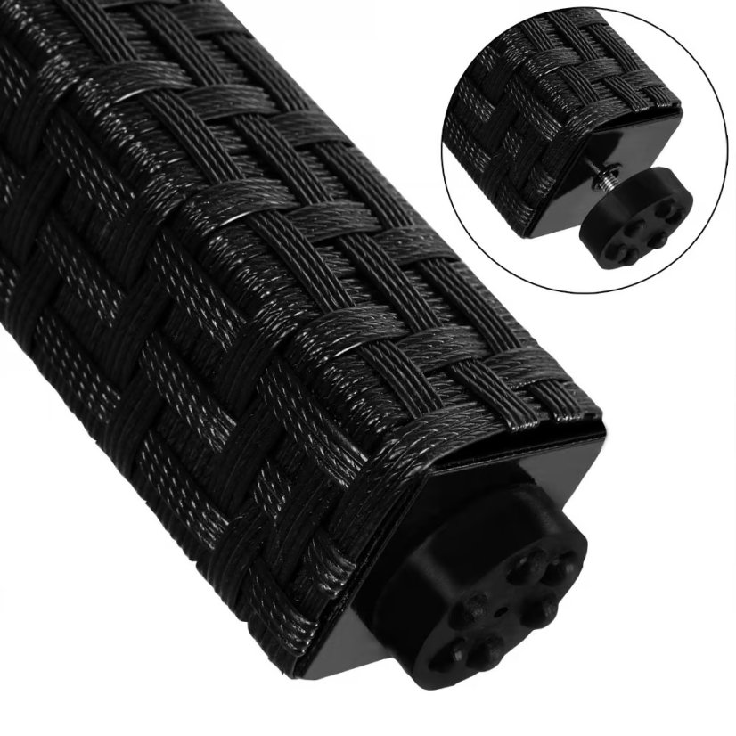 Set de grădină 9 piese polyrattan - negru