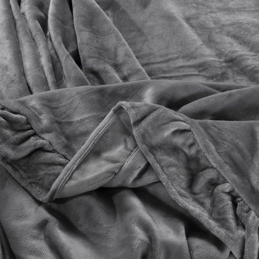 Bársony ágynemű fodros fodrokkal - antracit