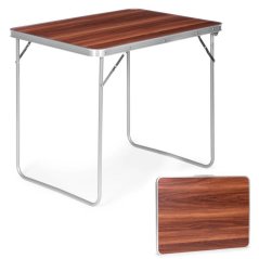 Tavolo pieghevole per catering 80x60 cm con imitazione di legno
