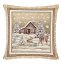 Vianočná gobelínová obliečka na vankúš Zasnežená krajinka – béžová