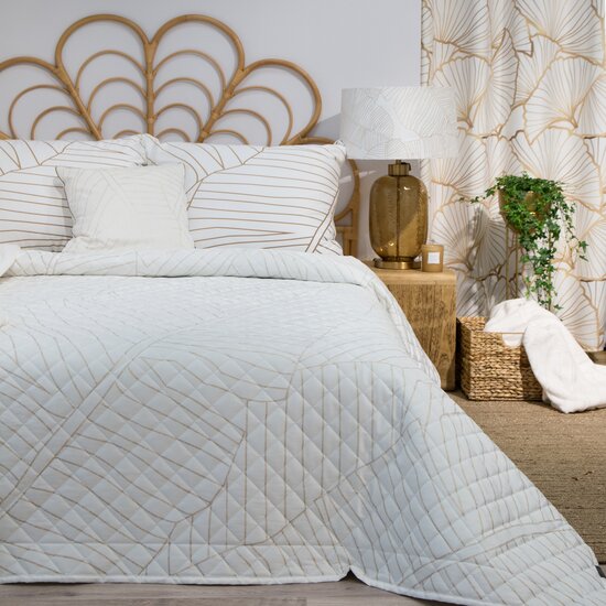 Dizajnový prehoz na posteľ LUNA bielej farby
