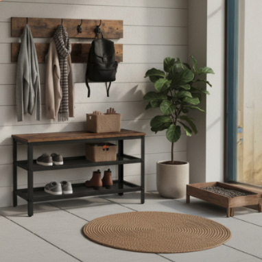 Ipari cipőtartó állvány akasztóval és paddal