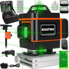 Livella laser autolivellante 4D con raggio verde e 16 linee