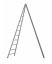 Aluminijasta vrtna lestev, trikotna, 11 stopnic, nosilnost 150 kg