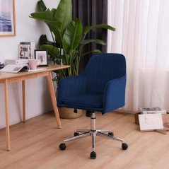 Eleganter dunkelblauer Drehsessel aus Samt