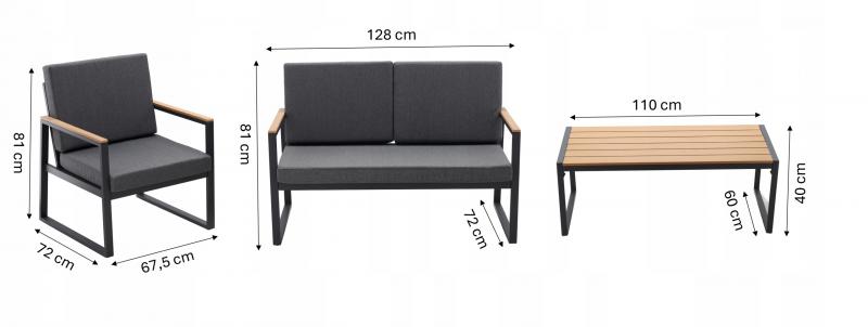 Kerti bútor modern stílusban fekete