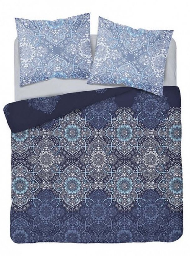 Lenjerie de pat albastră cu ornament