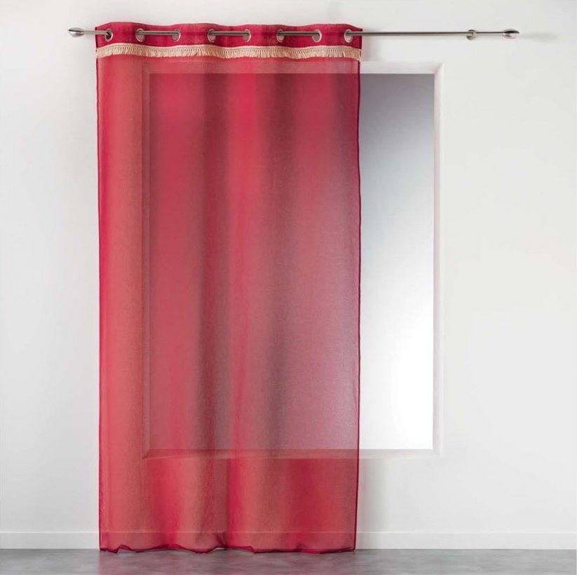 Červená dekorační záclona na okno 140x240 cm