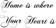 Nálepka na stenu nápis HOME IS WHERE YOUR HEART IS