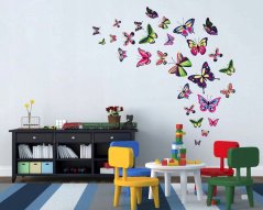 Весели стикери за стена с пеперуди 76 x 100 cm