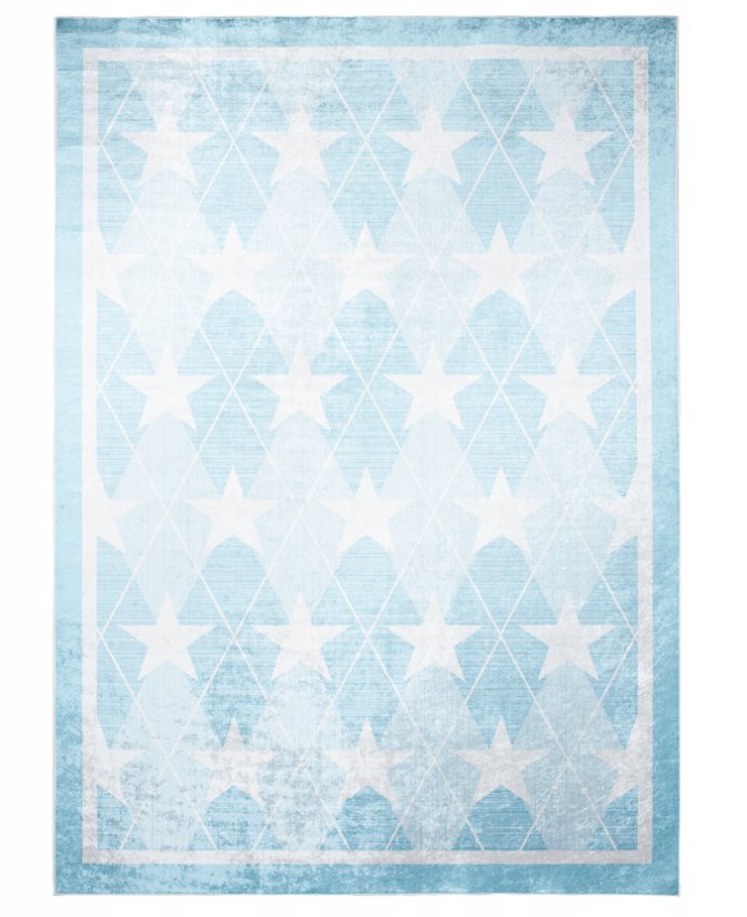 Kinderteppich blau mit Sternen
