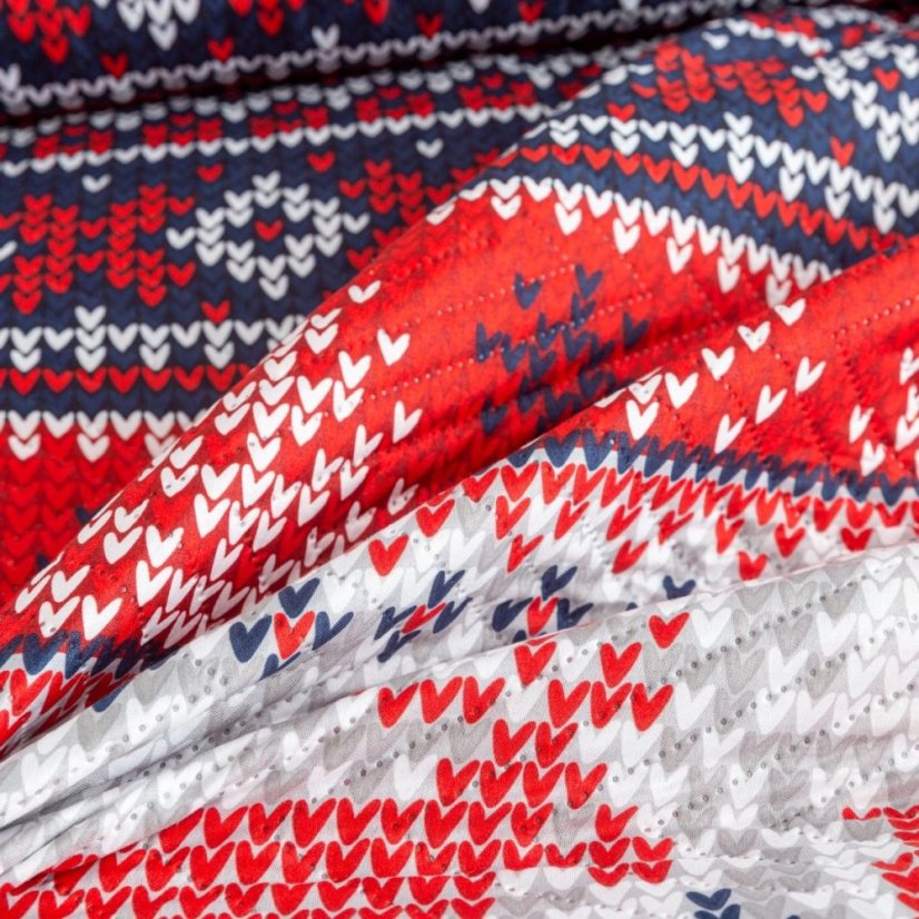 Rote Weihnachtsbettdecke mit nordischem Muster