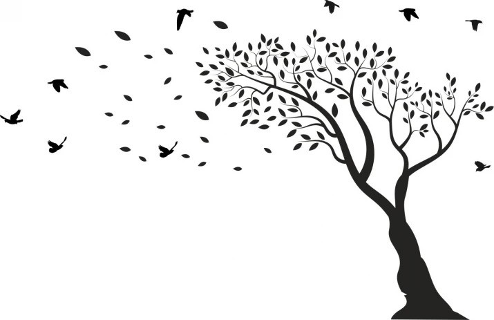 Adesivo murale per interni con motivo ad albero