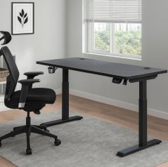 Elektrický výškovo nastaviteľný stôl 72 - 117 cm - čierny