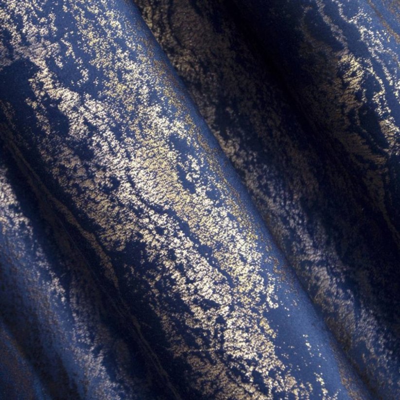 Perdea albastru închis, cu efect de marmură de culoare aurie 140 x 270 cm