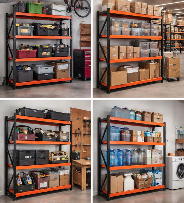 Kovový regál do skladu, garáže a dílny - nosnost 1 000 kg, 4 police