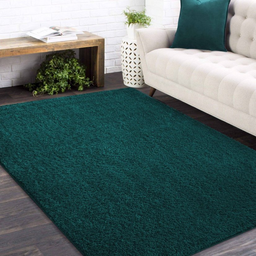 Covor elegant de culoare verde închis