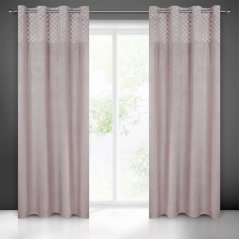 Perdea modernă în culoarea pudră cu inele de agățat 140 x 250 cm