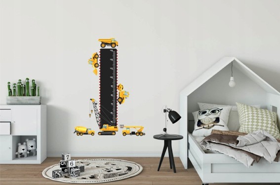 Úžasná nálepka na stenu pre chlapcov pravítko s autami 40 x 120 cm 