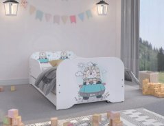 Hochwertiges Kinderbett mit Löwenbaby-Motiv 140 x 70 cm
