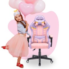 Kinderspielstuhl HC - 1004 rosa und lila mit gelben Details