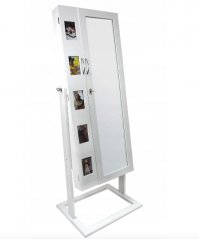 Cinque Шкаф за бижута с огледало Бял 151 x 48 x 56 cm