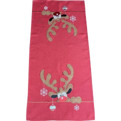 Vánoční štóla červené barvy s aplikací soba