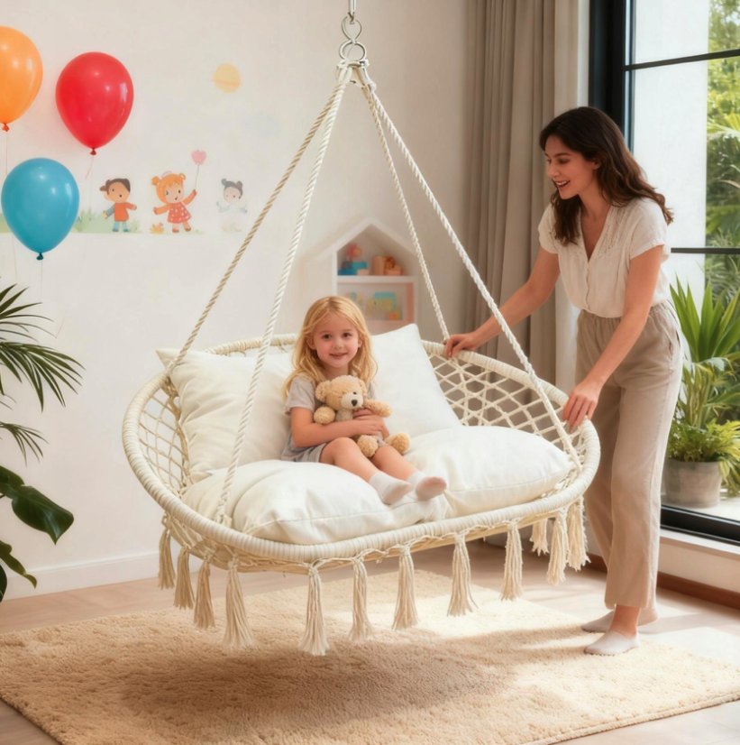 Závesné kreslo, bocianie hniezdo pre 2 osoby –  320 kg