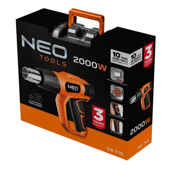 Teplovzdušná pištoľ s výkonom 2000W, 04-710 NEO