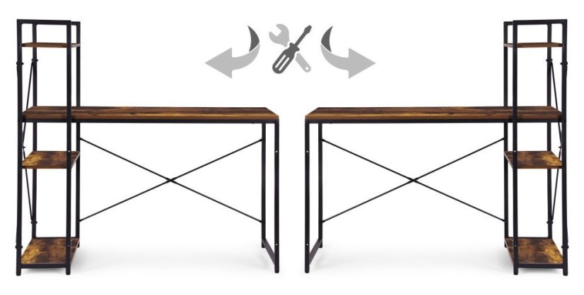 Pracovní a herní stůl s policemi 120 x 60 cm