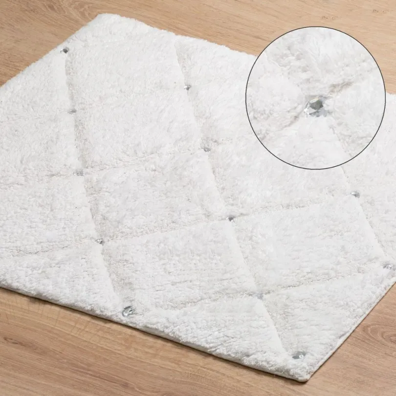 Tappeto di lusso CHIC con cristalli - bianco