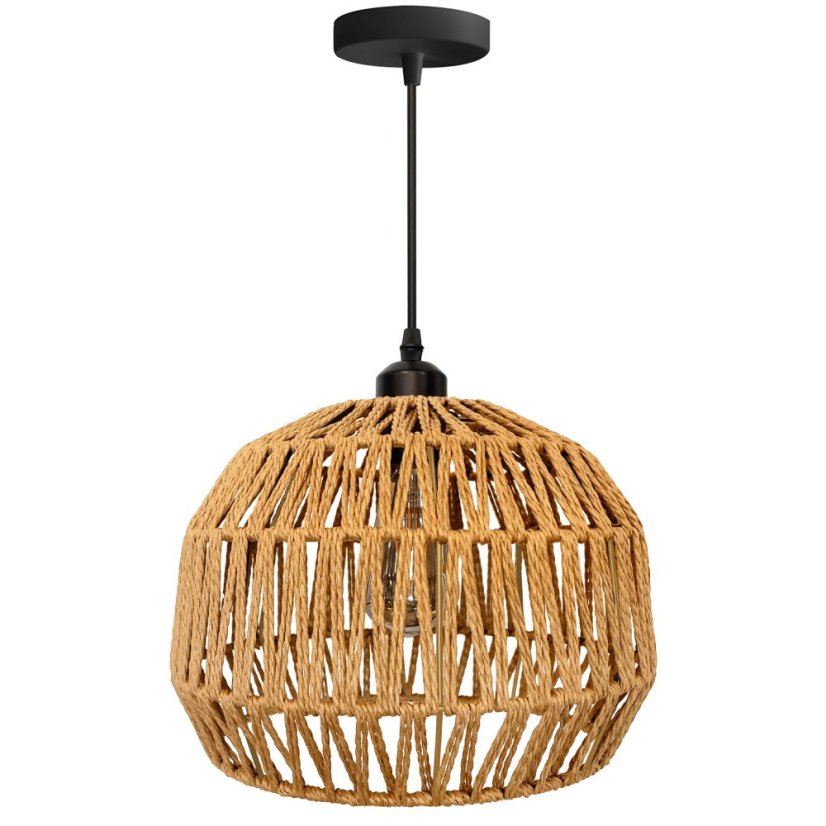 Viseća lampa od jutenog užeta - Boja: Bež