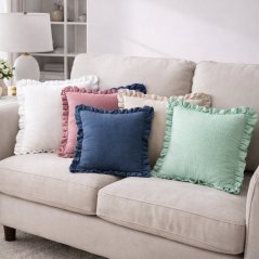 Mušelínová obliečka na vankúš s volánom 45 x 45 cm