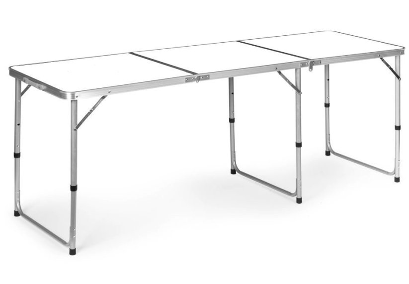 Összecsukható vendéglátóasztal 180 x 60 cm fehér 3-részes