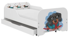 Detská posteľ 140 × 70 cm s matracom a roštom – detská posteľ COOL DOG
