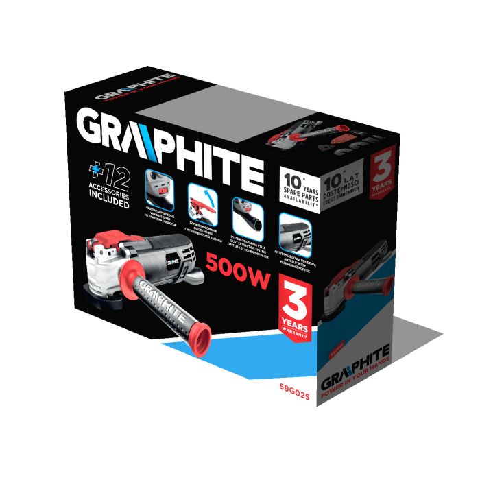 Multifunkčné zariadenie oscilačná brúska s výkonom 500W, 59G025 GRAPHITE