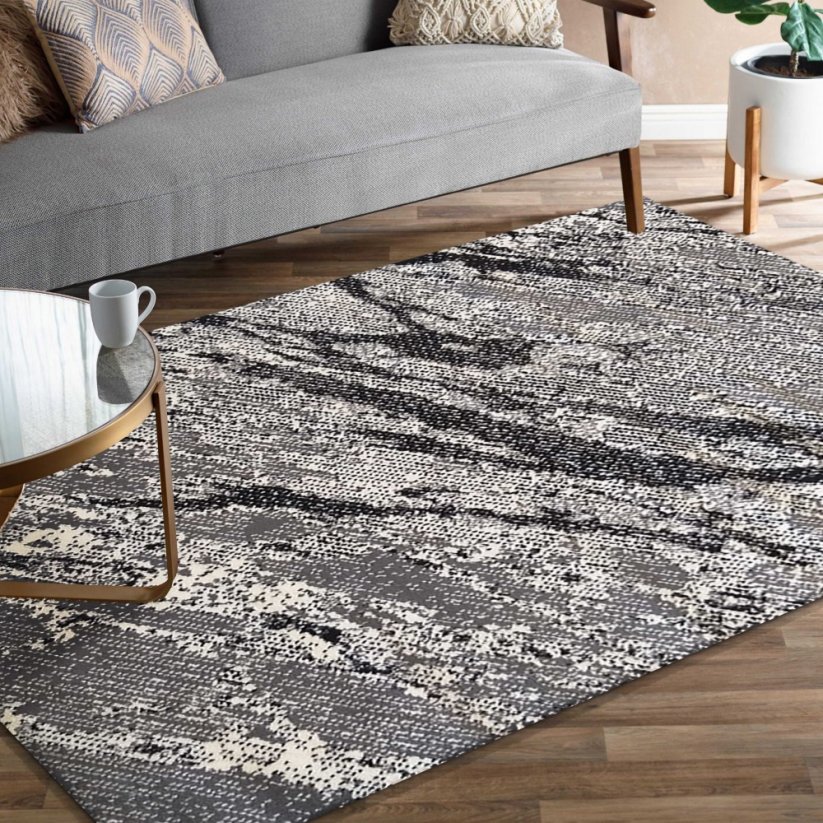Moderný vzorovaný koberec sivej farby do každej izby