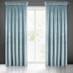 Hellblauer Samtvorhang mit Bindeband 140 x 270 cm